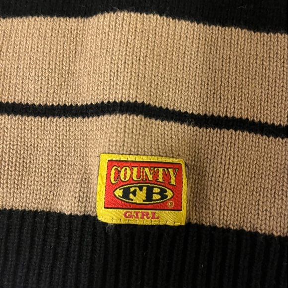 Striped Black and Tan Sleeveless Polo Top - Picture 7 of 7